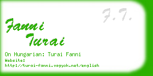 fanni turai business card